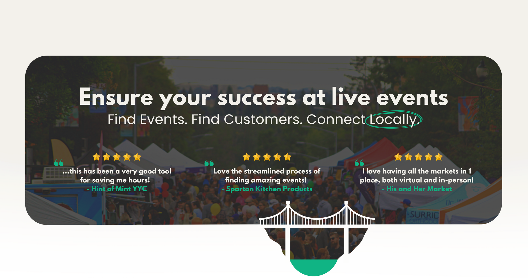 Vendor Bridge help vendors connect with event organizers and find available booth spaces at live events. 