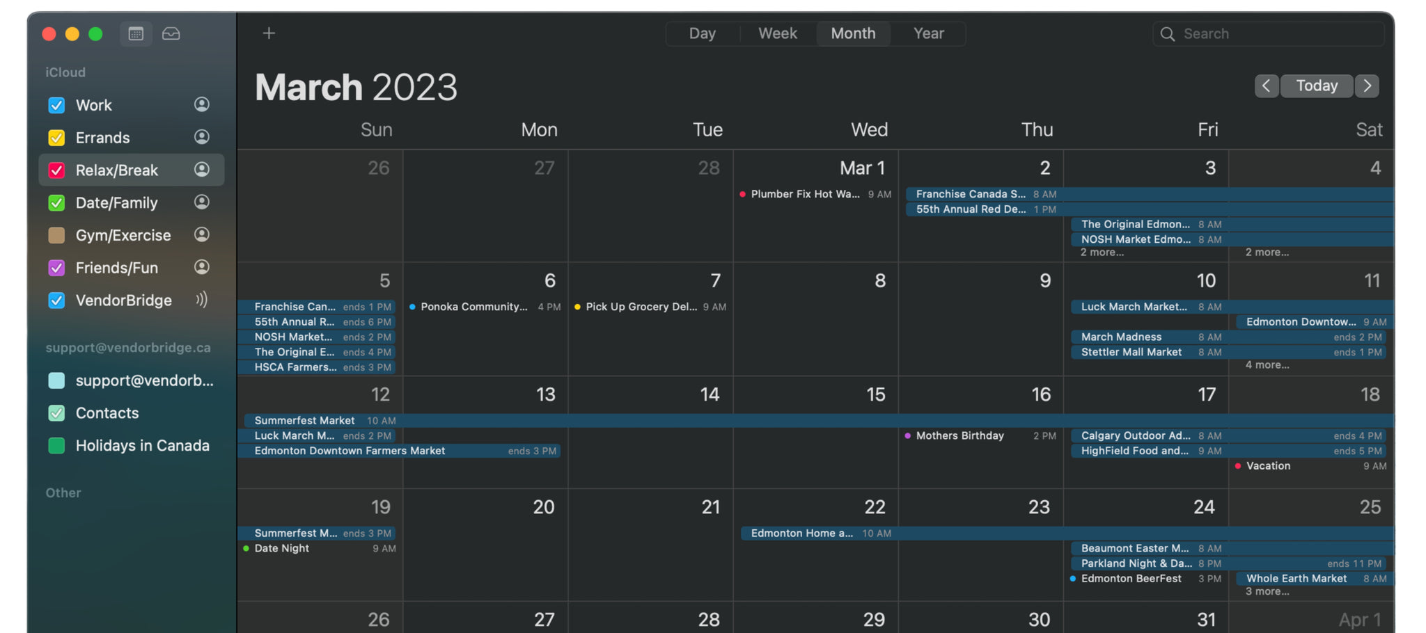 Our synced event calendar updates the local vendor business events directly in your calendar. 